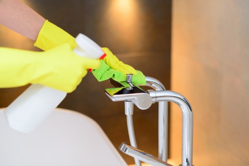 Steam cleaning process used by Ham carpet cleaners on office flooring
