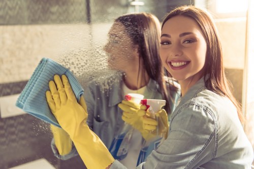 Professional carpet cleaning process in a residential property